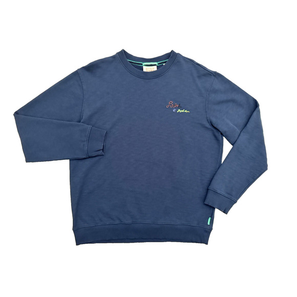 Scotch & Soda Crewneck Sweatshirt By The River of Amsterdam Men XL Blue Cotton - Picture 1 of 16